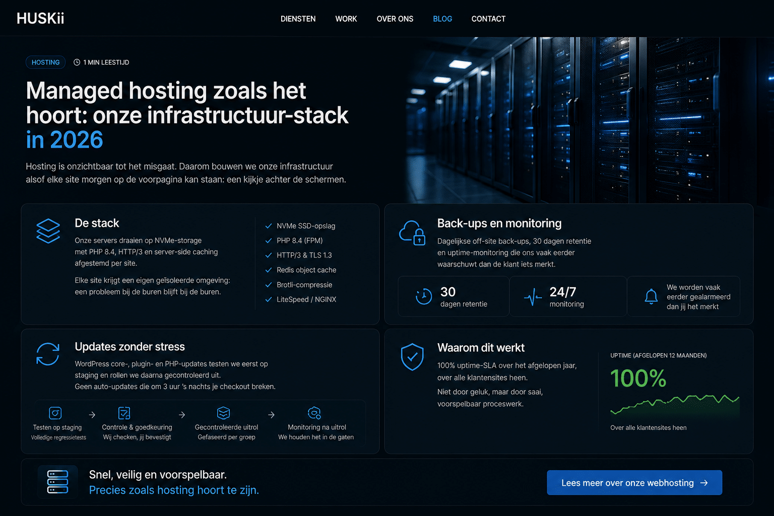 Managed hosting zoals het hoort: onze infrastructuur-stack in 2026