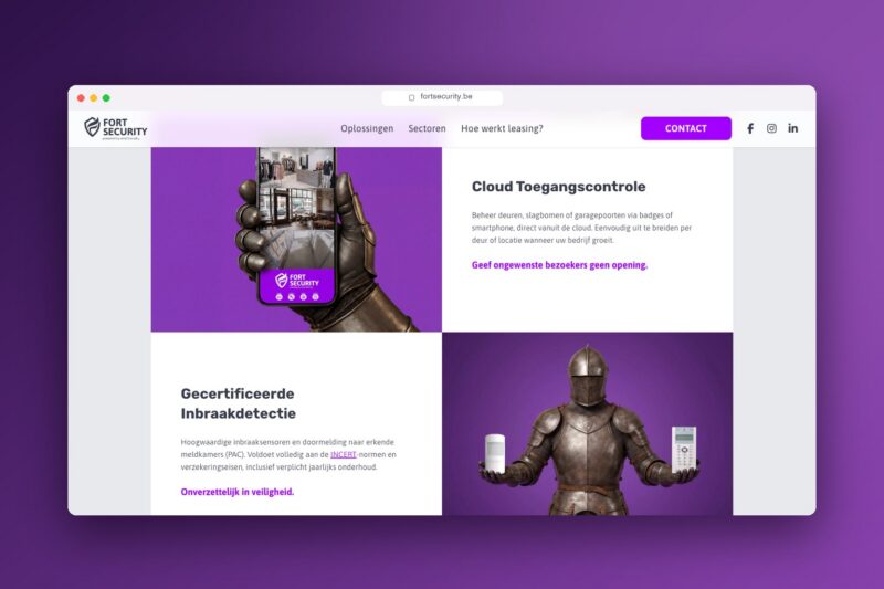 Oplossingengrid van fortsecurity.be met cloud toegangscontrole en gecertificeerde inbraakdetectie